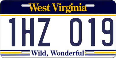 WV license plate 1HZ019