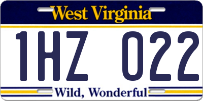 WV license plate 1HZ022