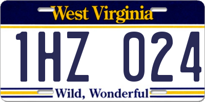 WV license plate 1HZ024