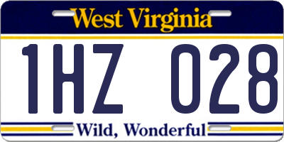 WV license plate 1HZ028