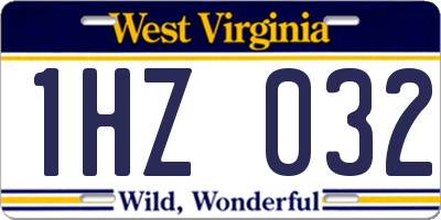 WV license plate 1HZ032