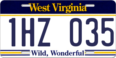 WV license plate 1HZ035