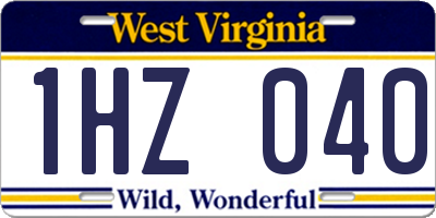 WV license plate 1HZ040