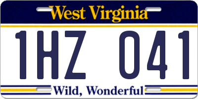 WV license plate 1HZ041