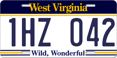 WV license plate 1HZ042