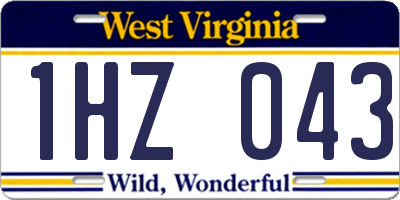 WV license plate 1HZ043