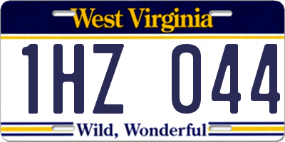 WV license plate 1HZ044