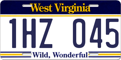 WV license plate 1HZ045