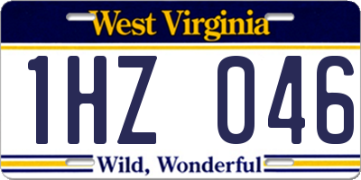 WV license plate 1HZ046