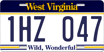 WV license plate 1HZ047