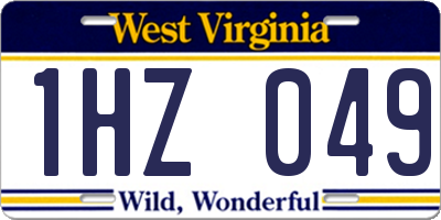 WV license plate 1HZ049