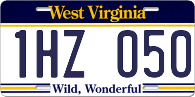 WV license plate 1HZ050