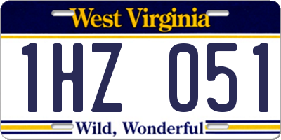 WV license plate 1HZ051