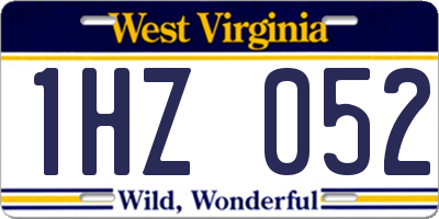 WV license plate 1HZ052