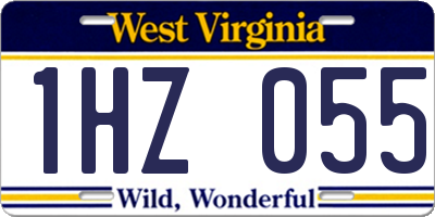 WV license plate 1HZ055