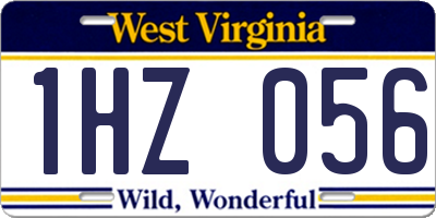 WV license plate 1HZ056
