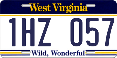 WV license plate 1HZ057