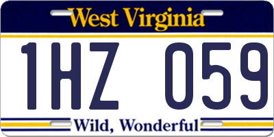 WV license plate 1HZ059
