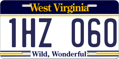 WV license plate 1HZ060