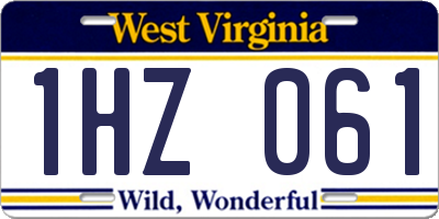 WV license plate 1HZ061
