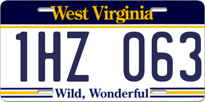 WV license plate 1HZ063