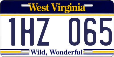 WV license plate 1HZ065