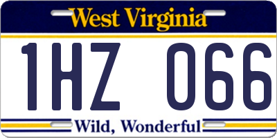 WV license plate 1HZ066