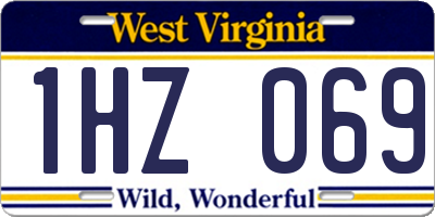 WV license plate 1HZ069