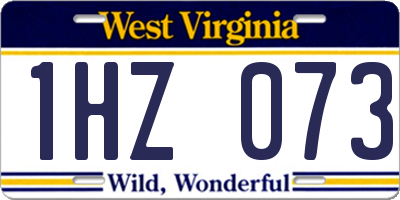 WV license plate 1HZ073