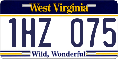 WV license plate 1HZ075
