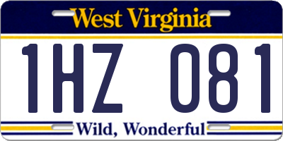 WV license plate 1HZ081