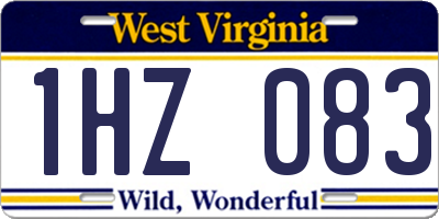 WV license plate 1HZ083