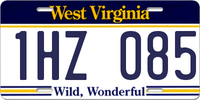 WV license plate 1HZ085