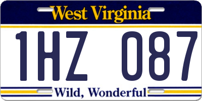 WV license plate 1HZ087
