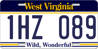 WV license plate 1HZ089