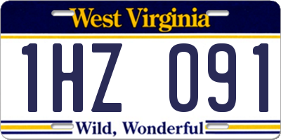 WV license plate 1HZ091