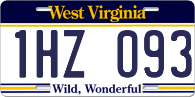 WV license plate 1HZ093