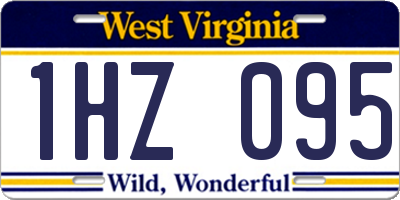 WV license plate 1HZ095