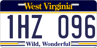 WV license plate 1HZ096