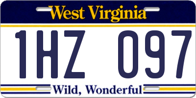 WV license plate 1HZ097
