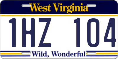 WV license plate 1HZ104