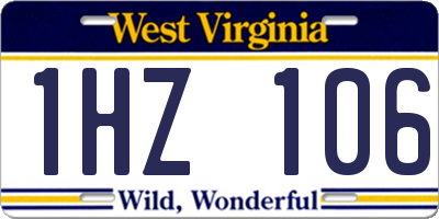 WV license plate 1HZ106