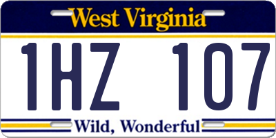 WV license plate 1HZ107