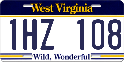 WV license plate 1HZ108