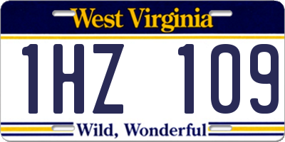 WV license plate 1HZ109
