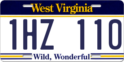 WV license plate 1HZ110