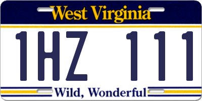 WV license plate 1HZ111