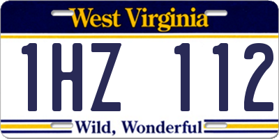 WV license plate 1HZ112