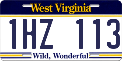 WV license plate 1HZ113