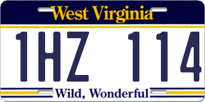 WV license plate 1HZ114